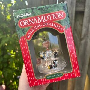 Noma Ornamotion Penguin Playmates Rotating Christmas Ornament